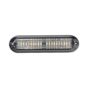 Luz Auxiliar, Ultra Brillante, IP67, 18 LEDs, Tricolor, Color Rojo/Claro/Ambar, con mica transparente y bisel negro