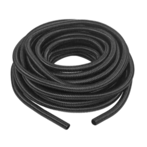 Manguera hermética flexible tipo PolyTuff no metálica, negra de 3/4", 100 pies. Uso comercial/industrial.