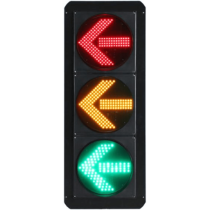 Semáforo Vertical de Giro Izquierdo / LED de Cuatro Elementos / Carcasa PC y ABS / IP53 / Transformador AC 24V / Flecha Izquierda / Protección IP53 / Vida íštil LED â‰¥100,000 Hrs