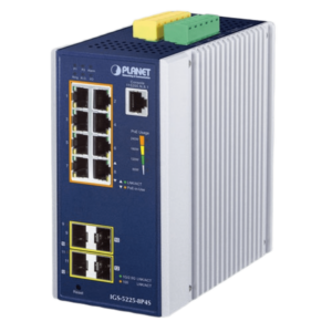 Switch Industrial Administrable Capa2, 8 Puertos Gigabit con PoE+ 802.3at, 2 Puertos SFP de 100/1G y 2 Puertos SFP de 100/1G/2.5G