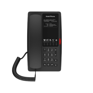 Teléfono IP WI-FI para Hotelerí­a, Puerto USB-A para carga, 5 teclas programables para servicio rápido (Hotline), plantilla personalizable con PoE