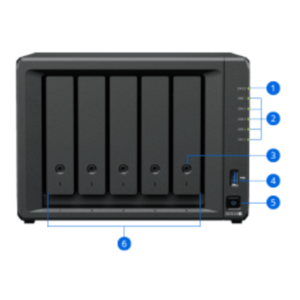 NAS Synology DiskStation DS1525+ / 5 Bahí­as / Expansión hasta 15 Bahí­as / 2 Puertos 2.5GbE / Soporte 10GbE / Almacenamiento en Caché SSD / Compatible con Virtualización y Vigilancia / Garantí­a Extendible hasta 5 A