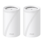 KIT 2 Routers Inalámbrico MESH Interior para Hogar / Triple Banda Wi-Fi 7 BE9300 Mbps / 2 Puerto 2.5 Gigabit WAN/LAN / 4 Antenas Internas / Operación Multi-Link MLO / Administración Mediante la App Deco (iOS, Android) / HomeShield