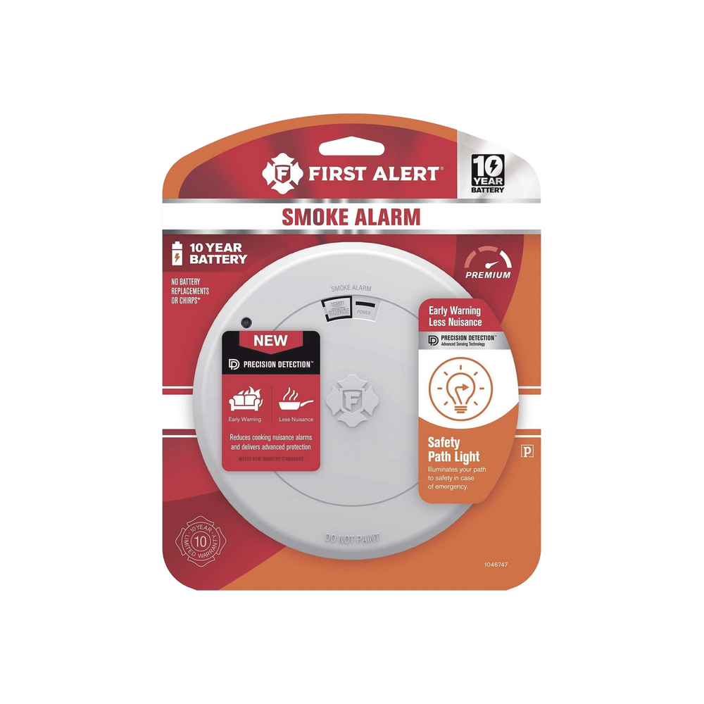 Alarma de Humo First Alert SM210L / Sensor Fotoelectrico / Batería de Litio Sellada de 10 Años / Luz de Seguridad / Rango de Temperatura 4.4°C a 37.8°C/ Cumple UL217, CSFM, NFPA 72, NFPA 101, ICC - Imagen 3