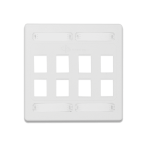 Placa de Pared Doble Modular 10G MAX de 8 Salidas, Color Blanco