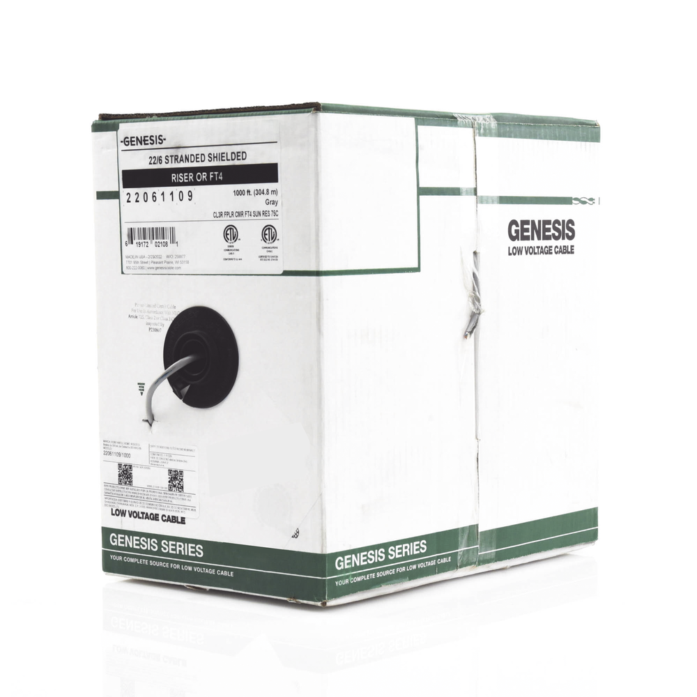 Bobina de 305 Metros (1000 Pies) de Cable / 6 x 22 AWG Blindado / Riser / Color Gris / Para Aplicaciones de Audio, Seguridad y Control - Imagen 2