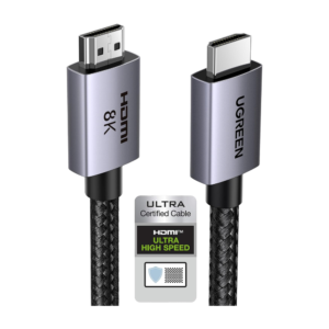 Cable HDMI 2.1 de 8K@60Hz | 3 metros | 48Gbps | HDR10+ | 3D Inversivo| eARC | Dolby ATMOS |   VVR | QMS | QFT | ALLM | 3 modos de Visualizaci??n | Certificado HDMI 8K | Niquelado | Nylon Trenzado | Carcasa de Aluminio.