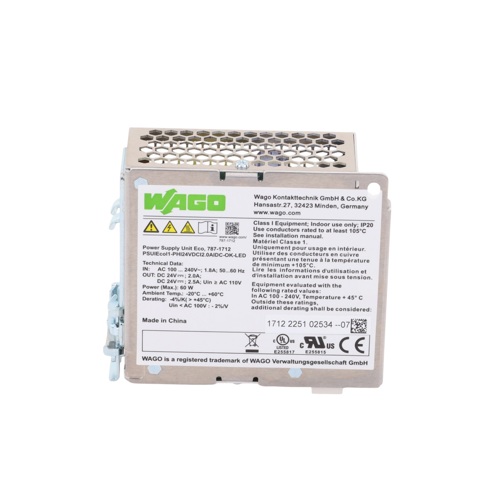 Fuente de Alimentación Conmutada / 24V DC 2.5A 60W / Sincronización Primaria ECO / Montaje Carril DIN-35 / SELV-PELV / IP20 / CAGE CLAMP® - Imagen 3