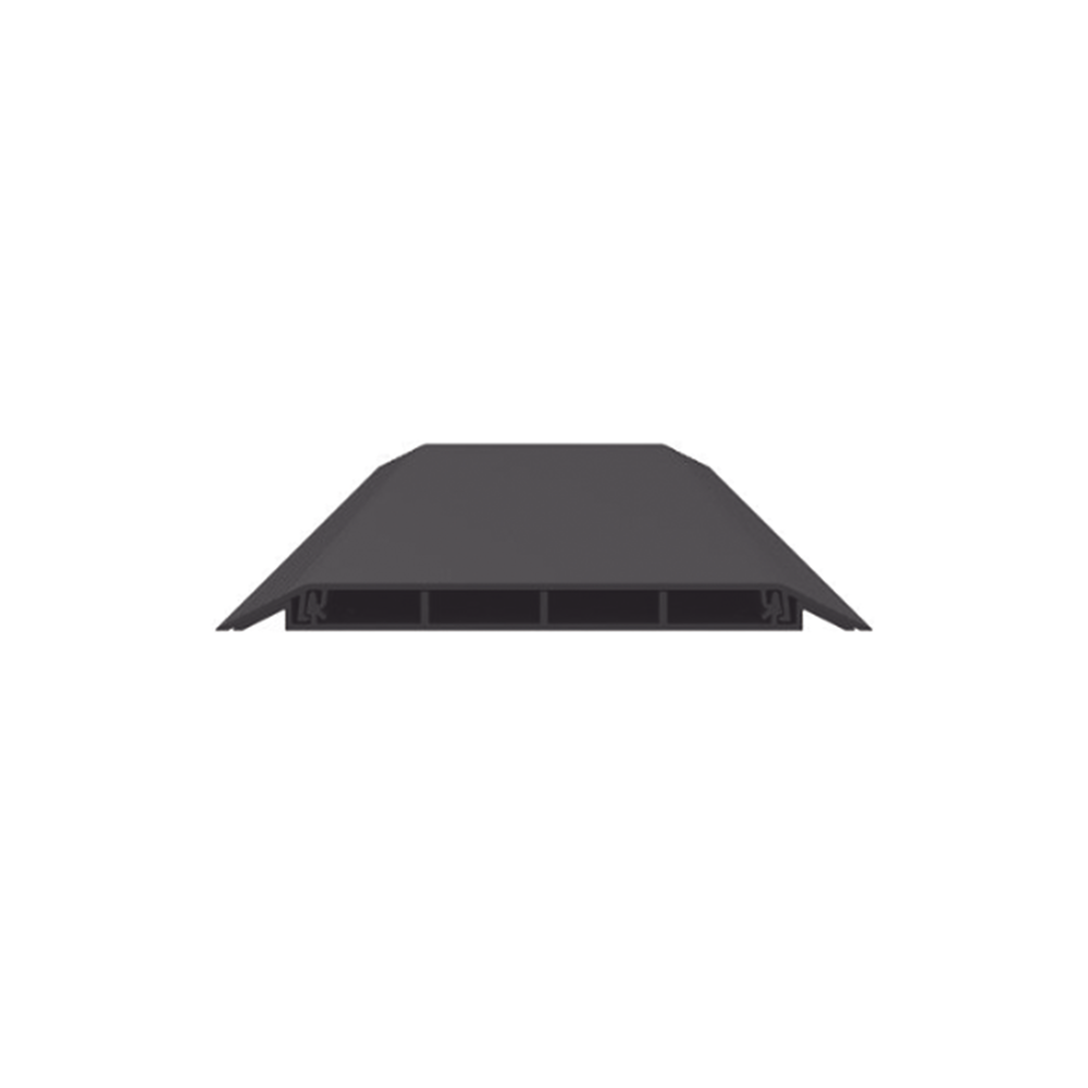 Canaleta de Piso de 4 Vías, Material PVC Rígido, 6 ft de largo, 176 mm de Ancho, Color Negro - Imagen 2