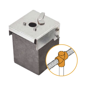 Molde de Grafito Vertical Uni?n en T / Cable 2/0 AWG a Pica 5/8 in / 70 Soldaduras / Acero Electrogalvanizado / Normativa IEC 62305
