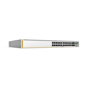 Switch inteligente de distribuci??n o core, Stackeable, Capa 3, 24 x 1000 Mbps + 4 x SFP+ 10 G, Doble fuente de alimentaci??n redundante