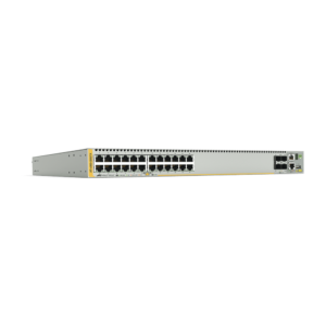 Switch Stackeable Capa 3, 24 puertos 10/100/1000 Mbps + 4 puertos SFP+ 10 G y dos bah??as hotswap PSU, Versi??n Federal