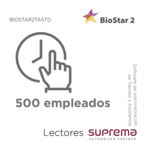 Software de Administración de Tiempo y Asistencia para 500 empleados, para Lectores SUPREMA