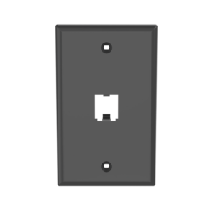 Placa de Pared Vertical Cl?sica, Salida Para 1 Puerto Mini-Com, Color Negro