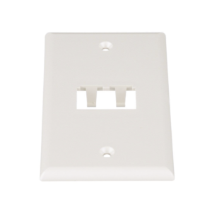 Placa de Pared Vertical Cl?sica, Salida Para 2 Puertos Mini-Com, Color Blanco Mate