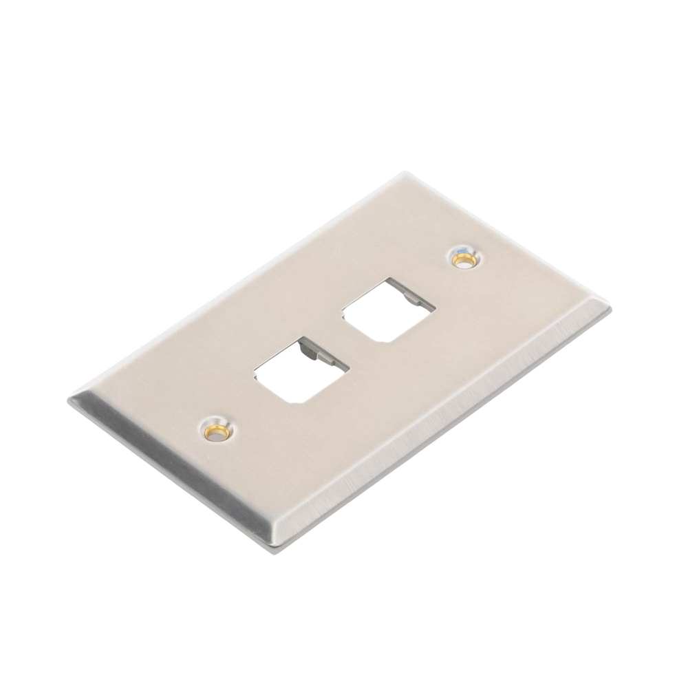 Placa de Pared Vertical, de Acero Inoxidable, Salida Para 2 Puertos Mini-Com - Imagen 2