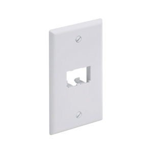 Placa de Pared Vertical Cl?sica, Salida Para 2 Puertos Mini-Com, Color Blanco