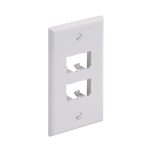 Placa de Pared Vertical Cl?sica, Salida Para 4 Puertos Mini-Com, Color Blanco Mate