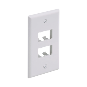 Placa de Pared Vertical Cl?sica, Salida Para 4 Puertos Mini-Com, Color Blanco