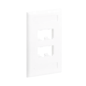 Placa de Pared Vertical Cl?sica, Salida Para 4 Puertos Mini-Com, Con Espacios Para Etiquetas, Color Blanco