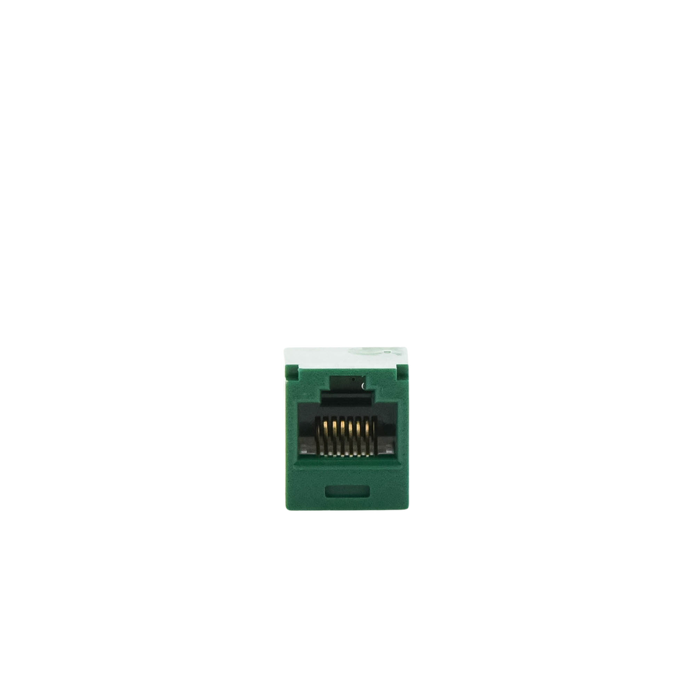 Conector Jack RJ45 Estilo TG, Mini-Com, Categor?a 6, de 8 Posiciones y 8 Cables, Color Verde - Imagen 2