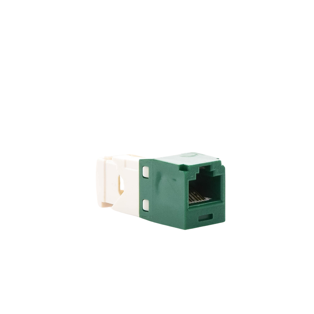 Conector Jack RJ45 Estilo TG, Mini-Com, Categor?a 6, de 8 Posiciones y 8 Cables, Color Verde - Imagen 3