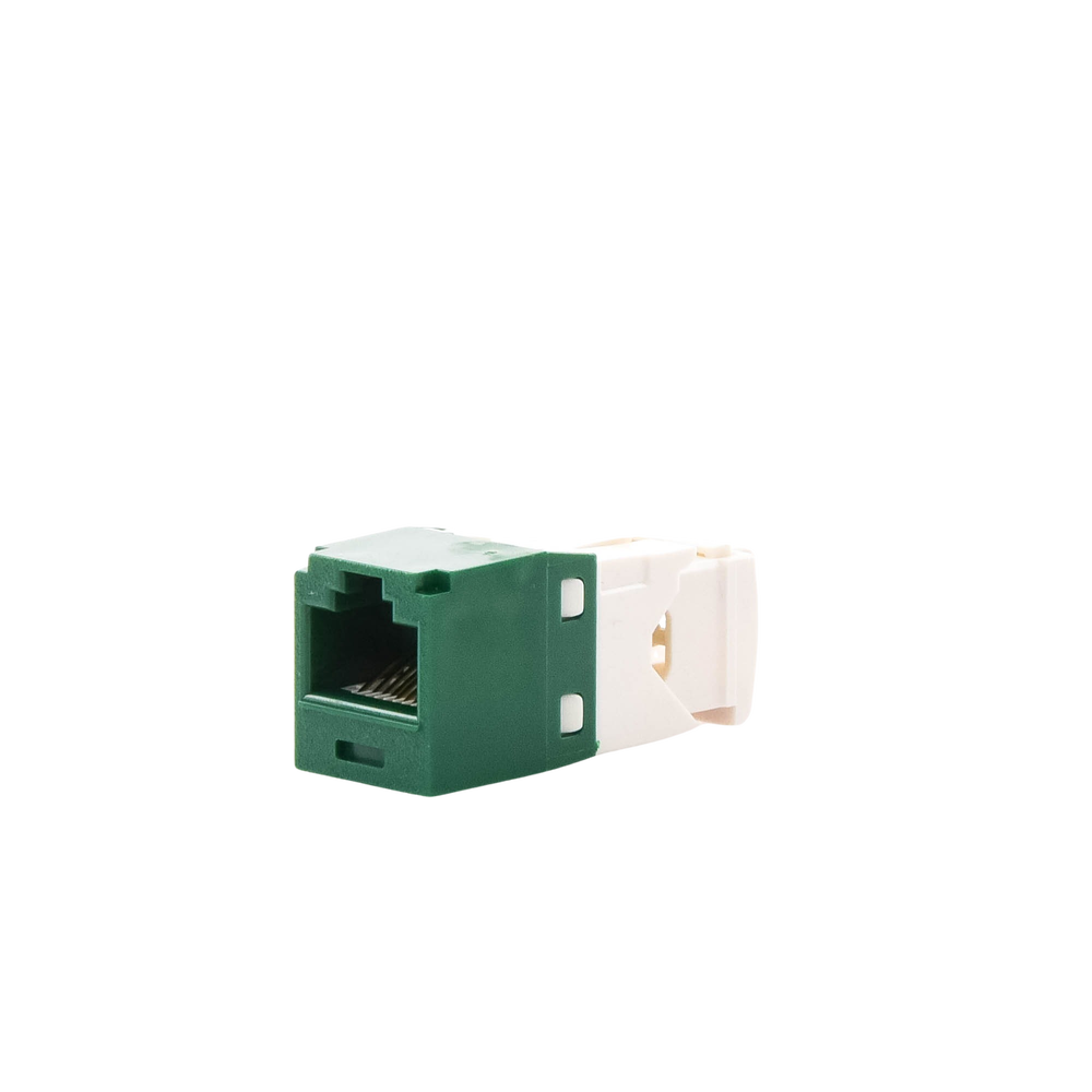 Conector Jack RJ45 Estilo TG, Mini-Com, Categor?a 6, de 8 Posiciones y 8 Cables, Color Verde - Imagen 4