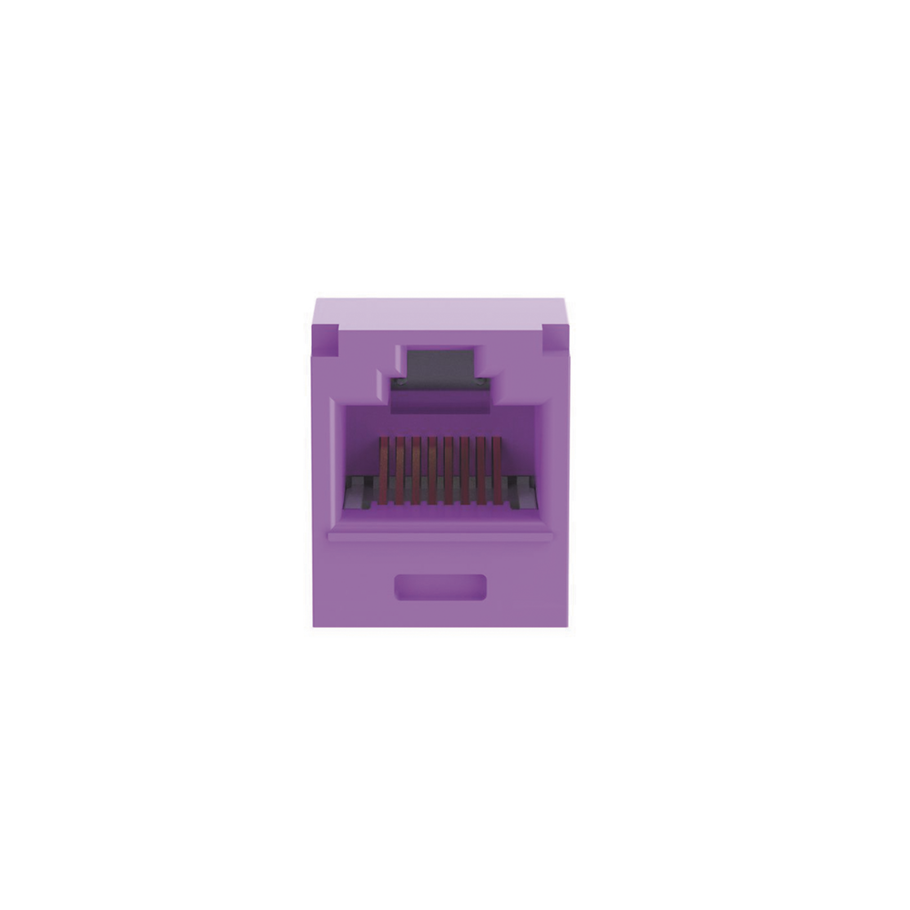 Conector Jack RJ45 Estilo TG, Mini-Com, Categor?a 6A, de 8 Posiciones y 8 Cables, Color Violeta - Imagen 2