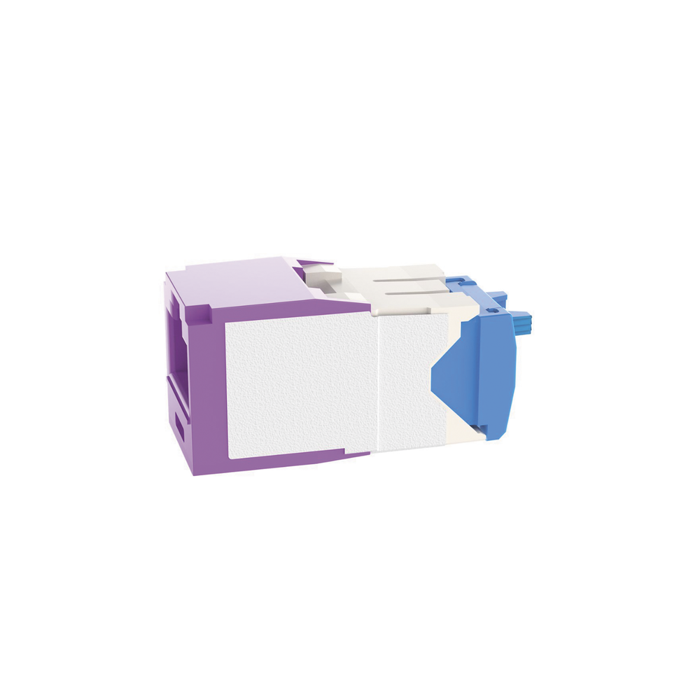 Conector Jack RJ45 Estilo TG, Mini-Com, Categor?a 6A, de 8 Posiciones y 8 Cables, Color Violeta - Imagen 3