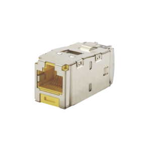 Conector Jack RJ45 Blindado, Estilo TG, Mini-Com, Categor?a 6A, de 8 Posiciones y 8 Cables, Color Amarillo