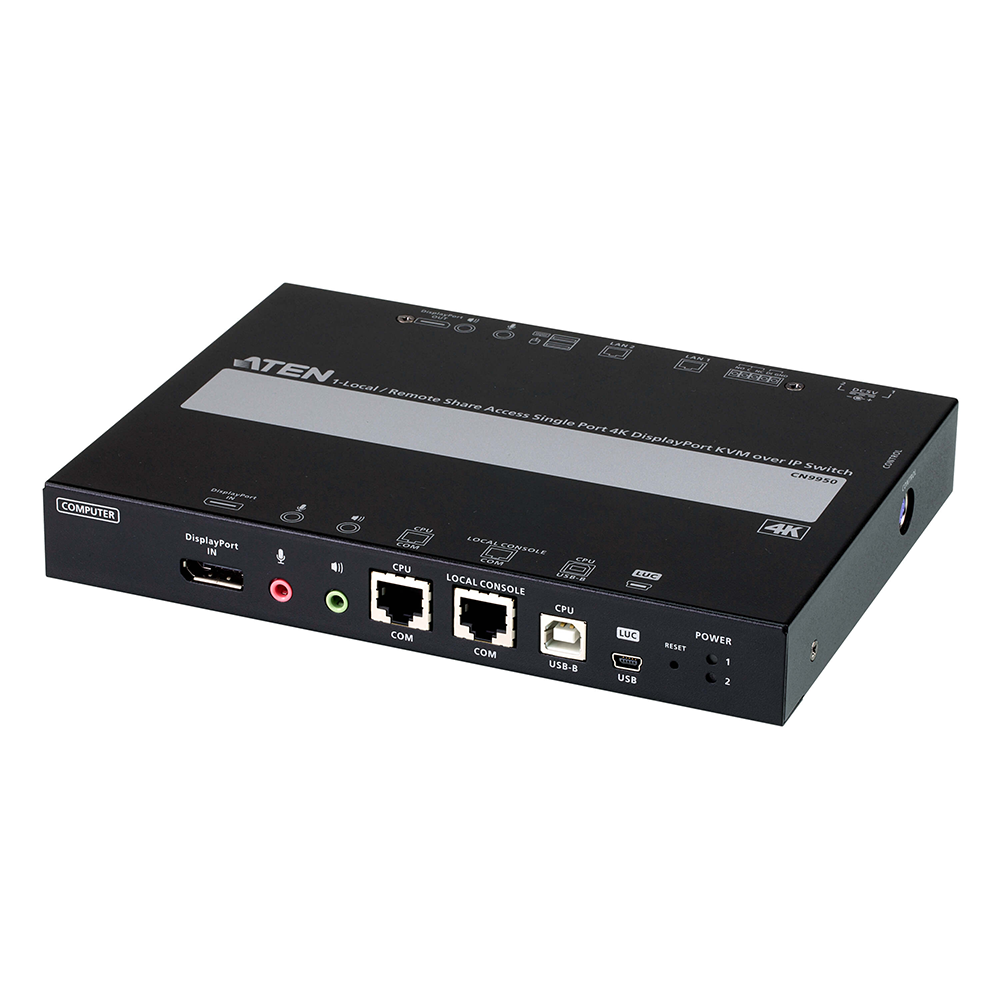 conmutador KVM a travǸs de IP | DisplayPort 4K | Puerto ǧnico con acceso compartido local/remoto