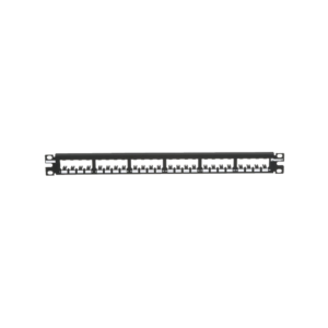 Panel de Parcheo Modular Mini-Com (Sin Conectores), Plano, Totalmente Blindado, de 24 Puertos, 1UR