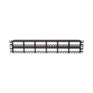 Panel de Parcheo Modular Mini-Com (Sin Conectores), Plano de Instalaci?n al Ras, Sin Blindaje, de 48 Puertos, 2UR