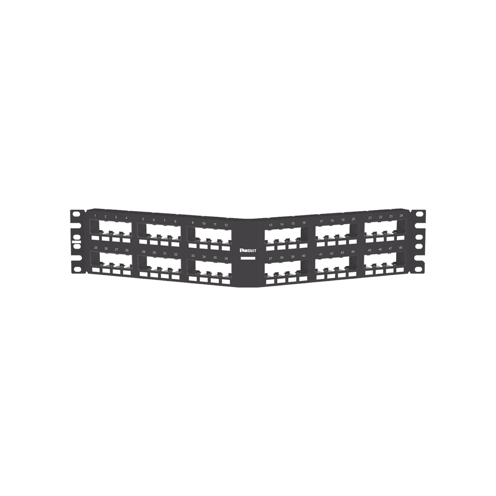 Panel de Parcheo Modular Mini-Com (Sin Conectores), Angulado Instalaci?n la Ras, Sin Blindaje, de 48 Puertos, 2UR - Imagen 2