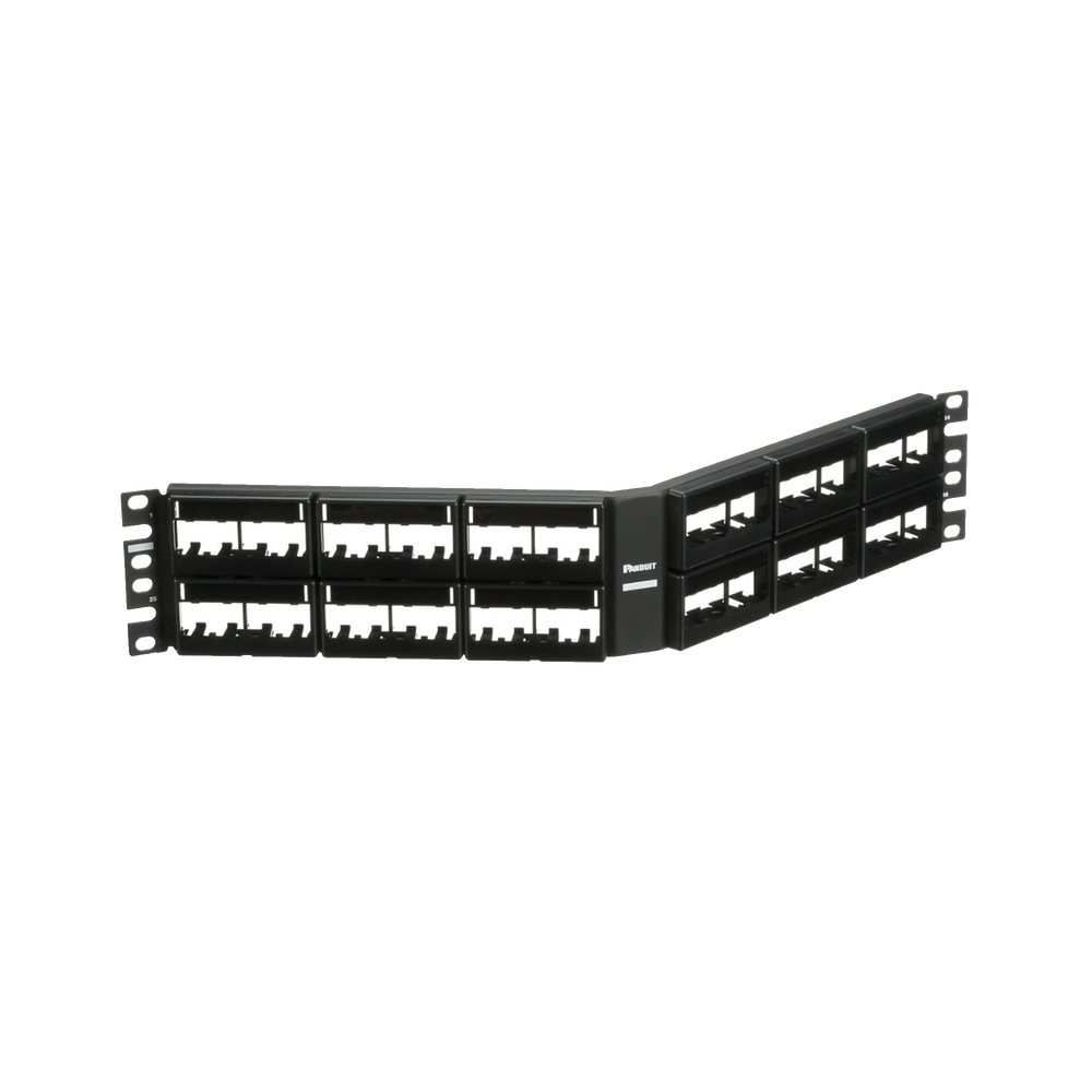 Panel de Parcheo Modular Mini-Com (Sin Conectores), Angulado, Sin Blindaje, Con Etiqueta y Cubierta, de 48 Puertos, 2UR - Imagen 2
