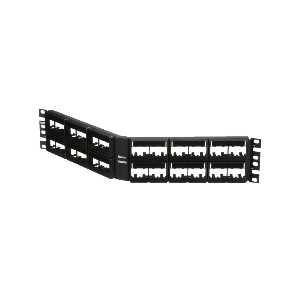 Panel de Parcheo Modular Mini-Com (Sin Conectores), Angulado, Sin Blindaje, Con Etiqueta y Cubierta, de 48 Puertos, 2UR - Imagen 3