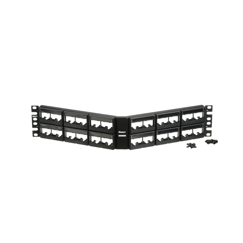 Panel de Parcheo Modular Mini-Com (Sin Conectores), Angulado, Sin Blindaje, Con Etiqueta y Cubierta, de 48 Puertos, 2UR - Imagen 4