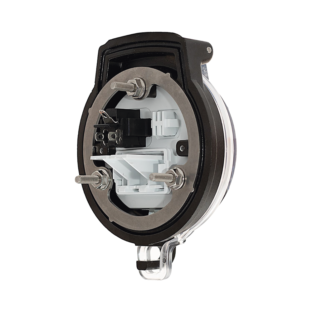 Dispositivo Circular de Puertos de Acceso a Datos, Con Dos Espacios Para Módulos Mini-Com y Un Receptáculo NEMA 5-15R, Protección IP66, de 3" de Diámetro - Imagen 3