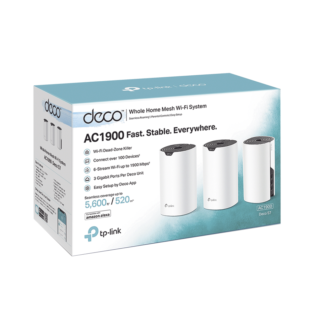 Kit 3 Routers Inalǭmbricos MESH Interior para Hogar / Doble Banda Wi-Fi 5 AC1900 Mbps / 3 Puerto Gigabit WAN/LAN / 3 Antenas Internas / Administraci??n Mediante la App Deco (iOS, Android) - Imagen 3