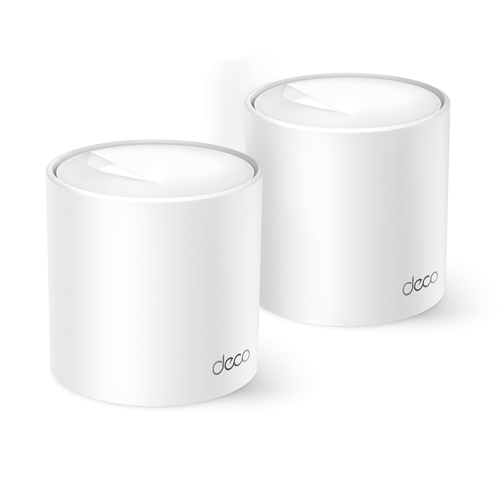 Kit 2 Routers Inalǭmbricos MESH Interior para Hogar / Doble Banda Wi-Fi 6 AX1500 Mbps / 2 Puerto Gigabit WAN/LAN / 2 Antenas Internas / Administraci??n Mediante la App Deco (iOS, Android) / Protecci??n HomeShield