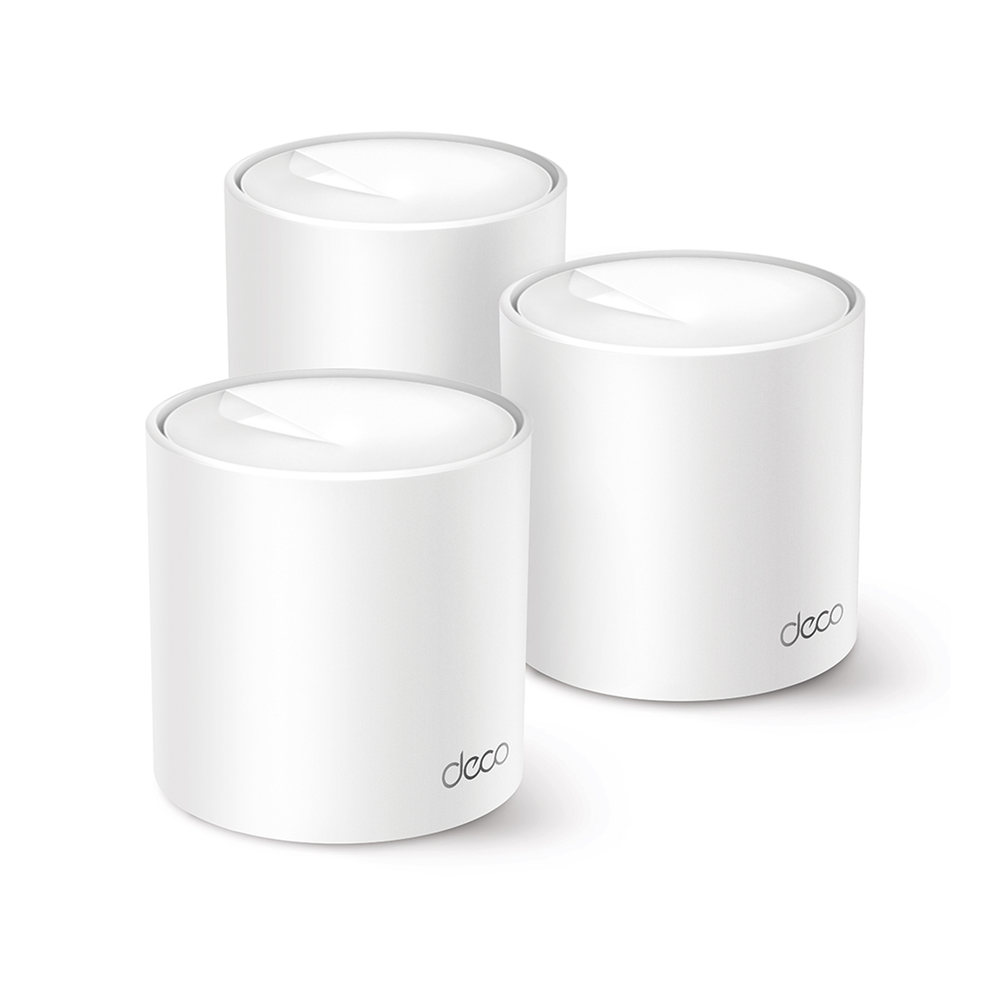Kit 3 Routers Inalǭmbricos MESH Interior para Hogar / Doble Banda Wi-Fi 6 AX1500 Mbps / 2 Puerto Gigabit WAN/LAN / 2 Antenas Internas / Administraci??n Mediante la App Deco (iOS, Android) / Protecci??n HomeShield