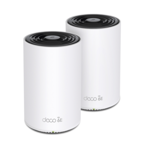 Kit 2 Routers Inalǭmbricos MESH Interior para Hogar / Doble Banda Wi-Fi 6E AX5400 Mbps / 3 Puerto Gigabit WAN/LAN / 4 Antenas Internas / Administraci??n Mediante la App Deco (iOS, Android) / Protecci??n HomeShield