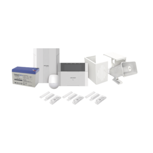 KIT Panel de Alarma AX HYBRID PRO / 1 Panel Híbrido / 1 Monitor LCD / 2 PIR / 3 Contactos Magnéticos / 1 Sirena / 1 Gabinete para Sirena / 1 Batería 12 vcc 7 Amp