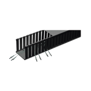 Canaleta Ranurada de PVC sin Tapa, Fiber-Duct™, 4 in de Ancho, 4 in de Alto y 1828.8 mm de Largo, Color Negro