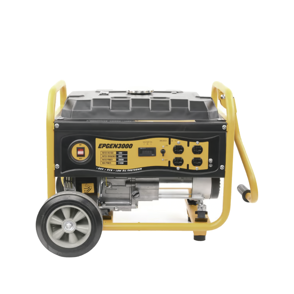 Generador a Gasolina / Planta de Emergencia 3kW (7HP), 110Vca, Encendido de Jal??n, Jaula con Ruedas para Fǭcil Traslado