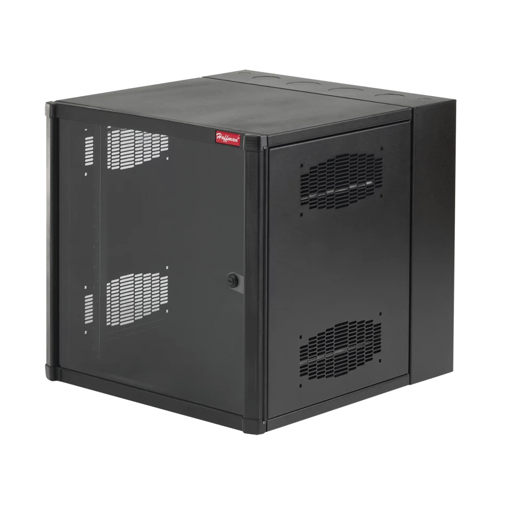 Gabinete AccessPlus de 19 UR Montaje en Pared de 19in, Rieles Numerados y Roscados #10-32, Puerta con Ventana de Seguridad, 600 mm de Ancho, 762 mm de Profundidad, Color Negro