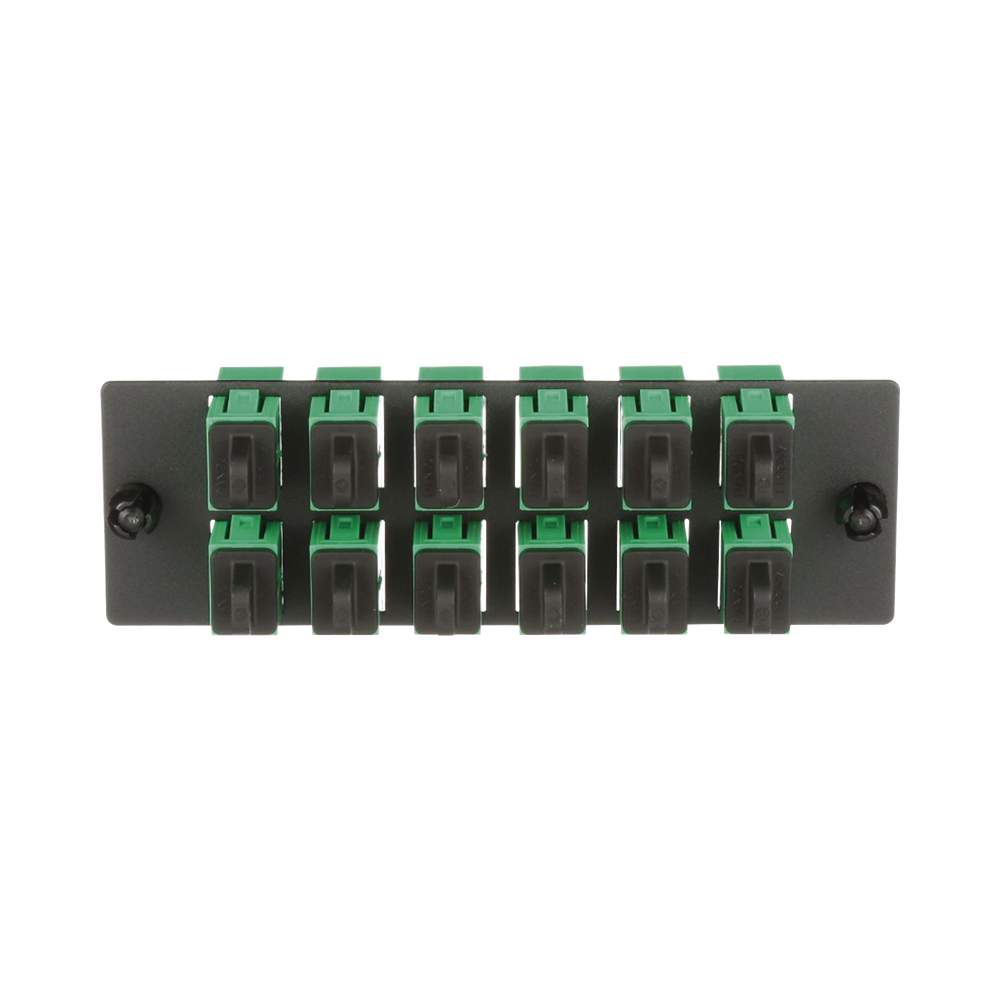 Placa Acopladora de Fibra Optica FAP, Con 12 Conectores SC/APC (12 Fibras), Para Fibra Monomodo OS1/OS2, Color Verde - Imagen 5