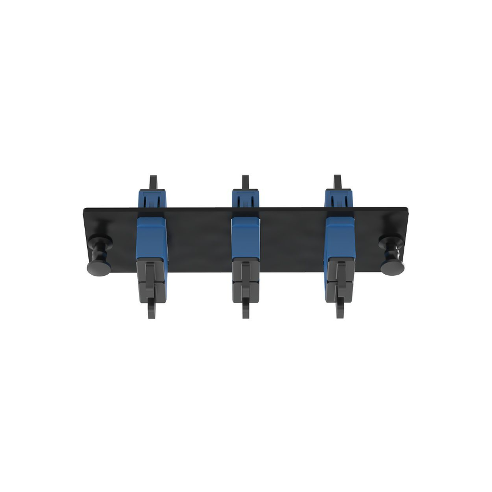 Placa Acopladora de Fibra Optica FAP, Con 3 Conectores SC Duplex (6 Fibras), Para Fibra Monomodo OS1/OS2, Color Azul - Imagen 2
