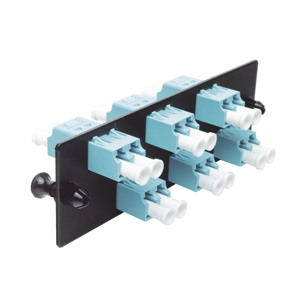 Placa Acopladora de Fibra Optica FAP, Con 6 Conectores LC Duplex (12 Fibras), Para Fibra Multimodo OM3/OM4, Color Aqua - Imagen 4