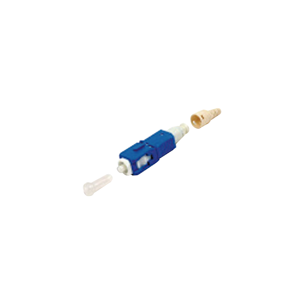 Conector de Fibra ?ptica Pre-Pulido LightBow SC/UPC Simplex, Monomodo OS1/OS2, Re-Terminable, Color Azul